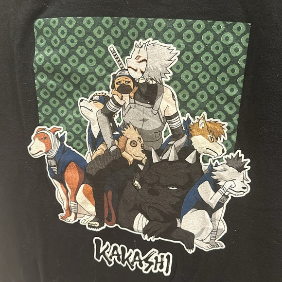 VGUC NARUTO Kakashi T Shirt Tee Short Sleeve Graphic Top Size M Medium - Picture 6 of 8